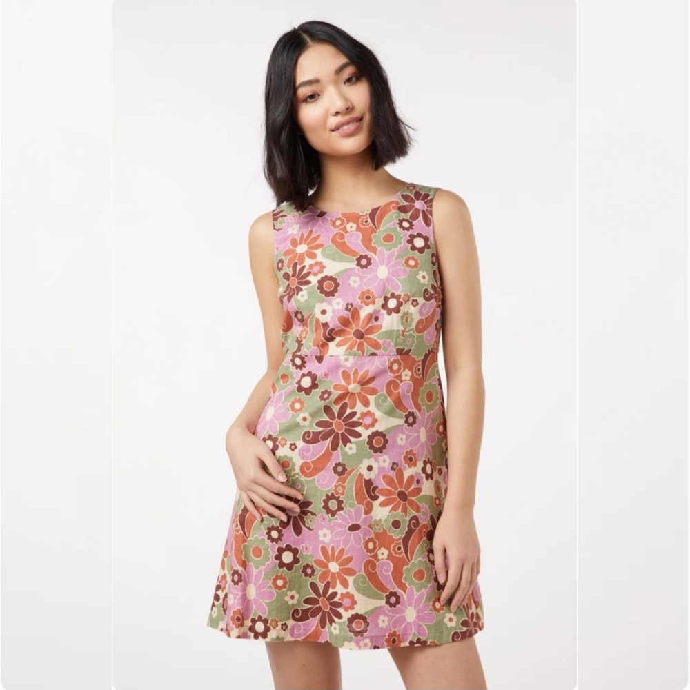 NWT Princess Highway Donna Mini Shift Dress Psychedelic Floral